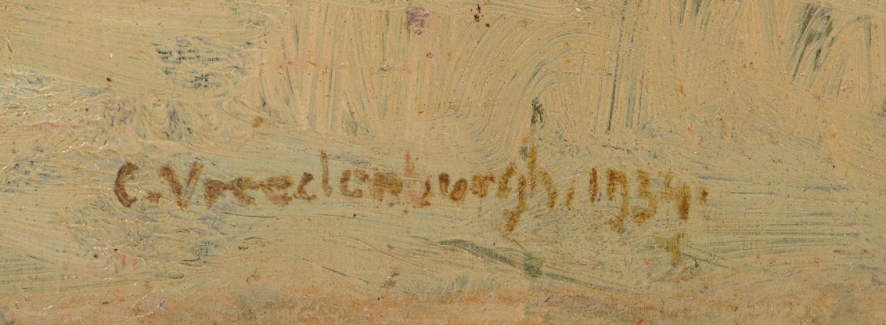 Cornelis Vreedenburgh signatures View of Weesp with the tower of the Laurenskerk