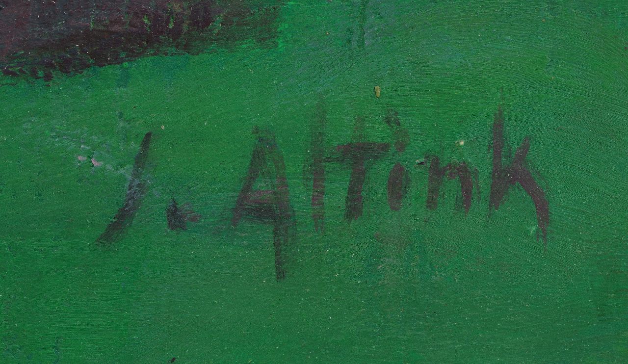 Jan Altink signatures Ploughing farmer with horses