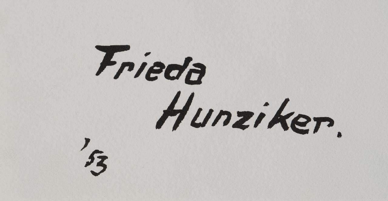 Frieda Hunziker signatures Composition with fish