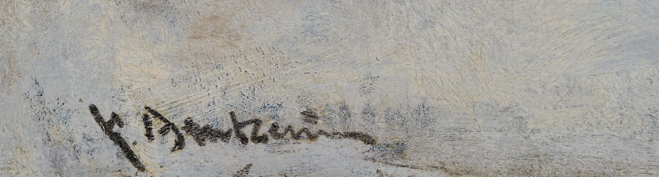 Floris Arntzenius signatures Buitenhof, The Hague, in the snow