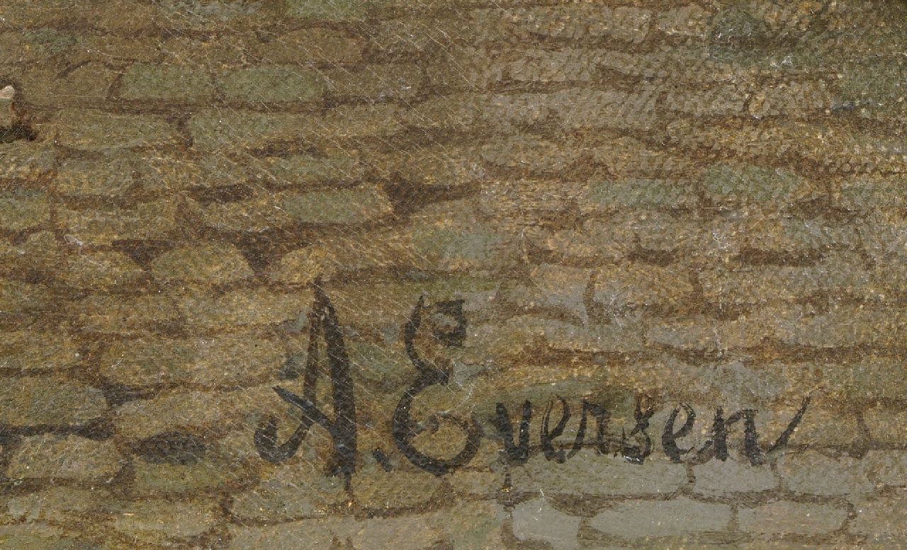 Adrianus Eversen signatures Behind the Westerkerk in Enkhuizen