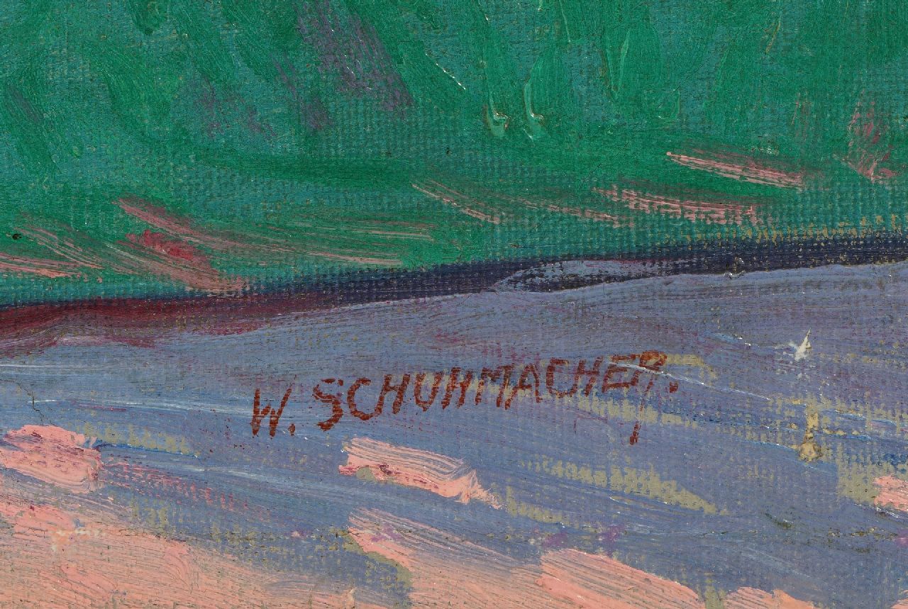 Wim Schuhmacher signatures Park landscape with pond