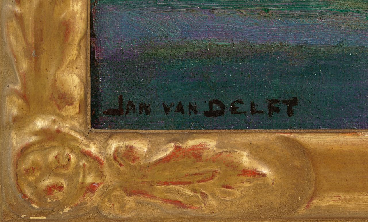 Jan van Delft signatures Still life with sunflowers