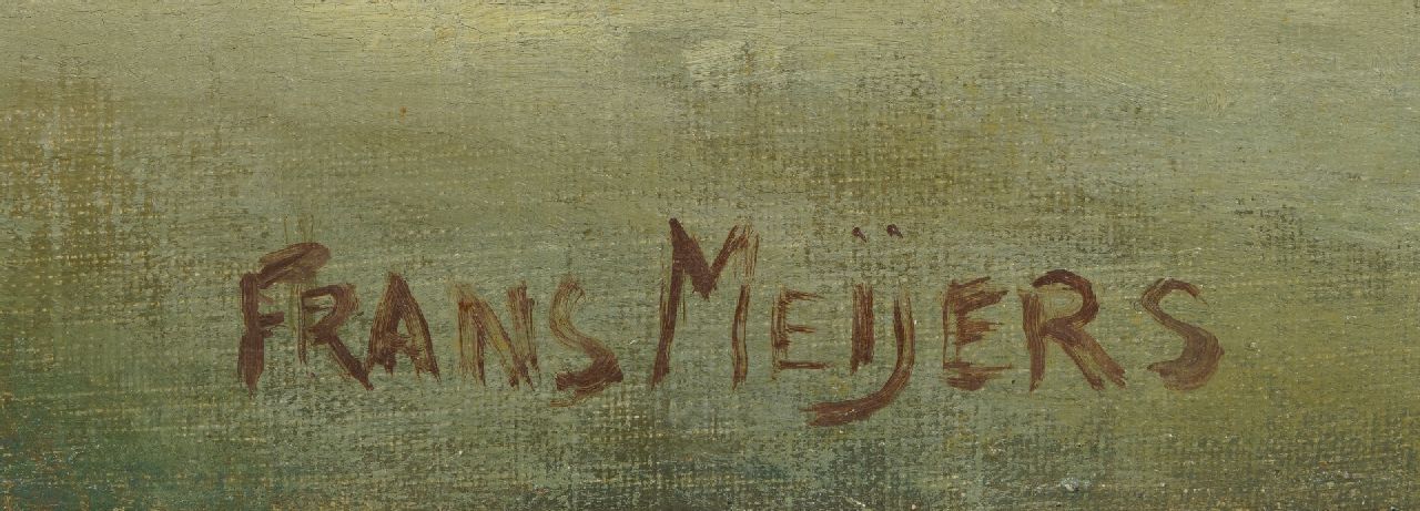 Frans Meijers signatures A snowy Rokin, Amsterdam