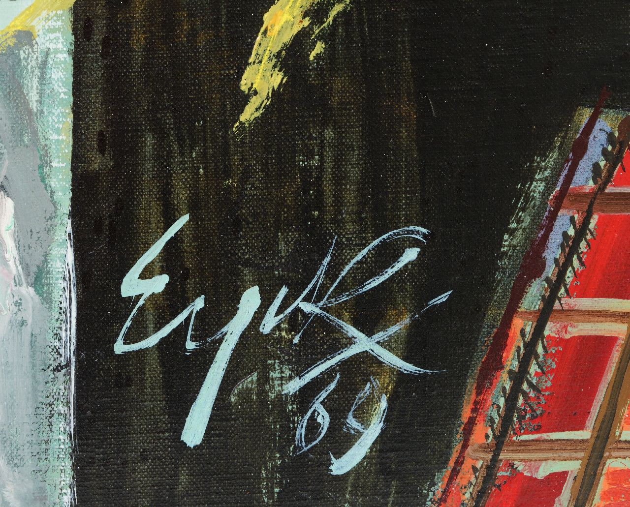 Charles Eyck signatures Still life with a guitar