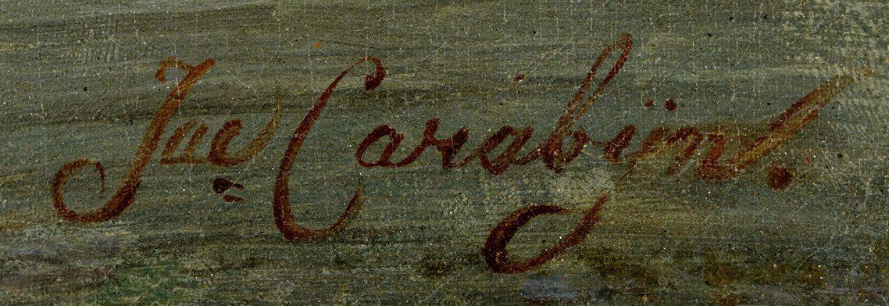 George Henry Hendriks signatures Village on the river with foot ferry and sailing ships