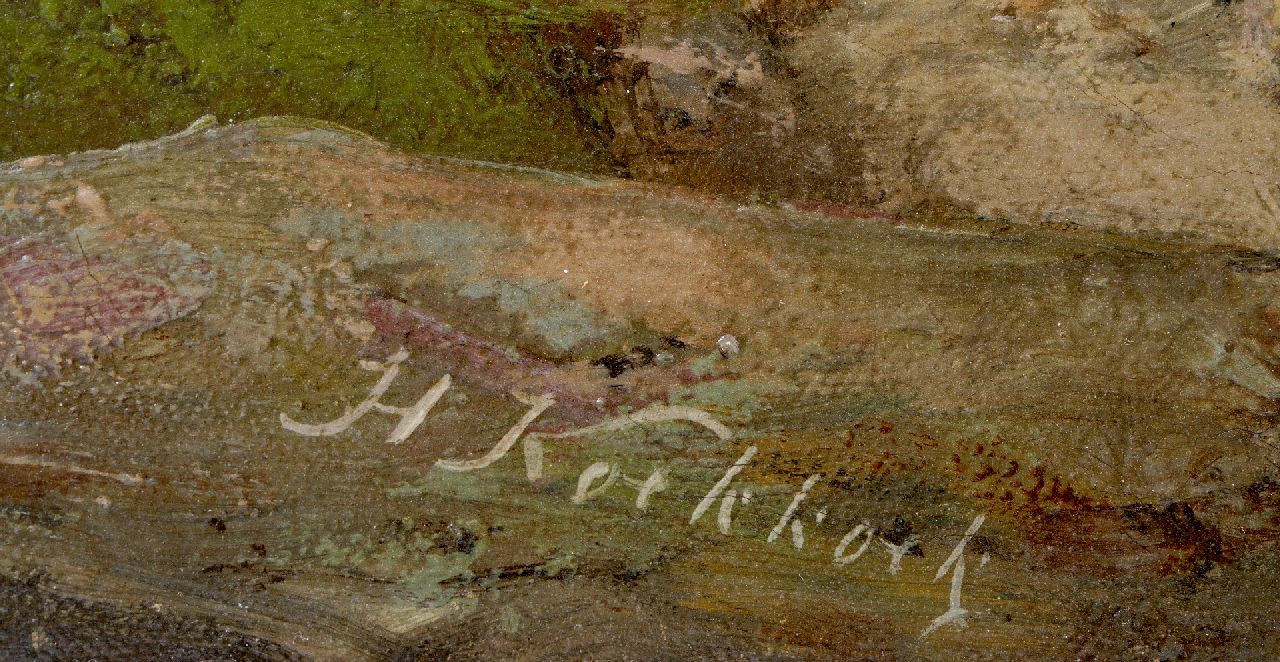 Hermanus Koekkoek signatures Beach scene with fishermen and ships on a rocky coast