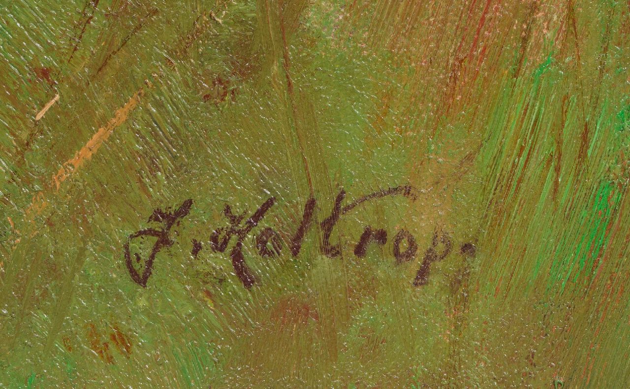 Jan Holtrup signatures Hilly landscape with hay cart