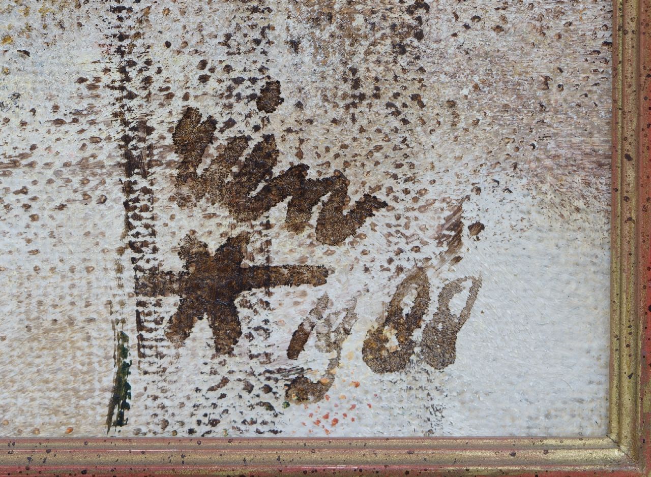 Rien Poortvliet signatures Deer in a snowy forest landscape