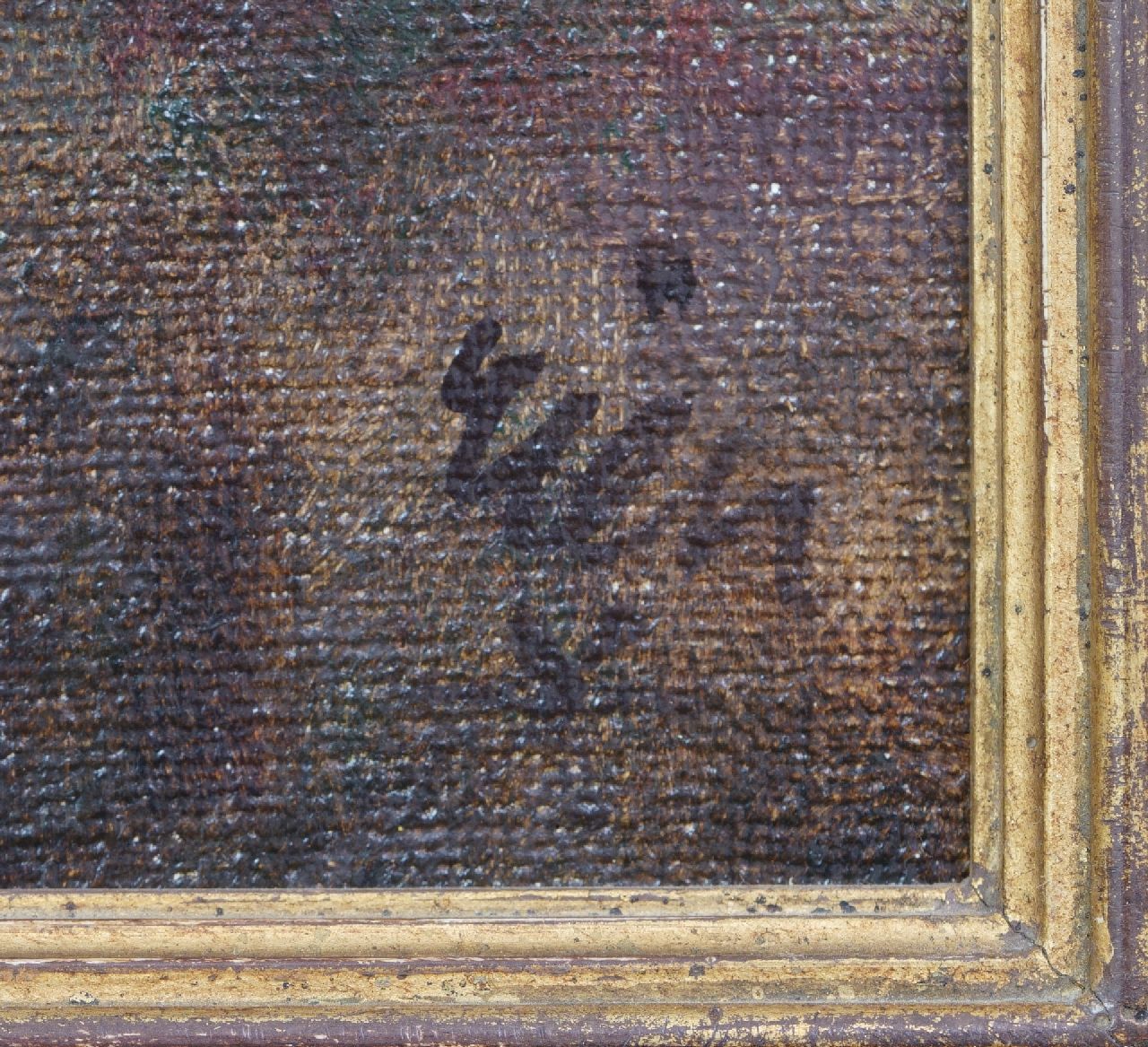 Rien Poortvliet signatures Deer in a heathland landscape
