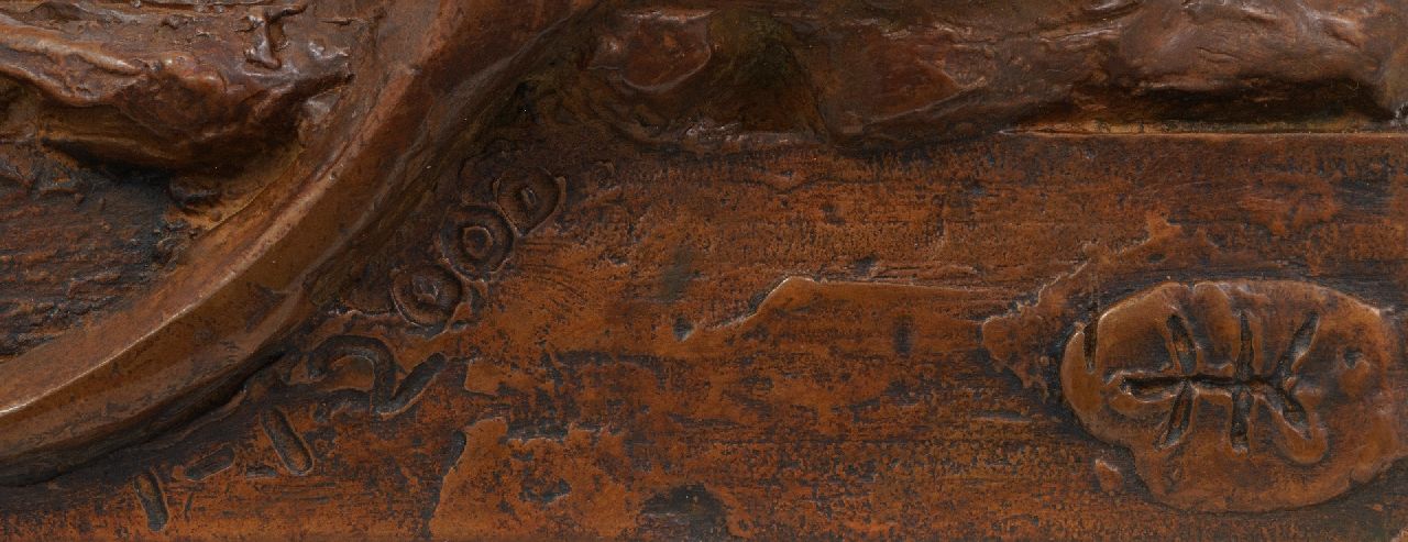 Hetty Heyster signatures Twee rustende welpen