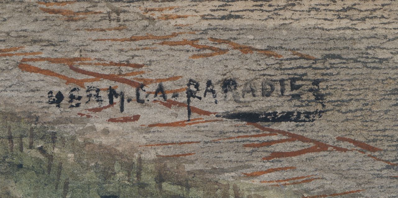 Herman Cornelis Adolf Paradies signatures View of the Schie in Schiedam