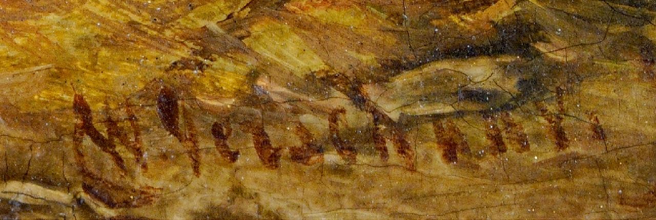 Wouterus Verschuur signatures Stable interior with a horse and dog