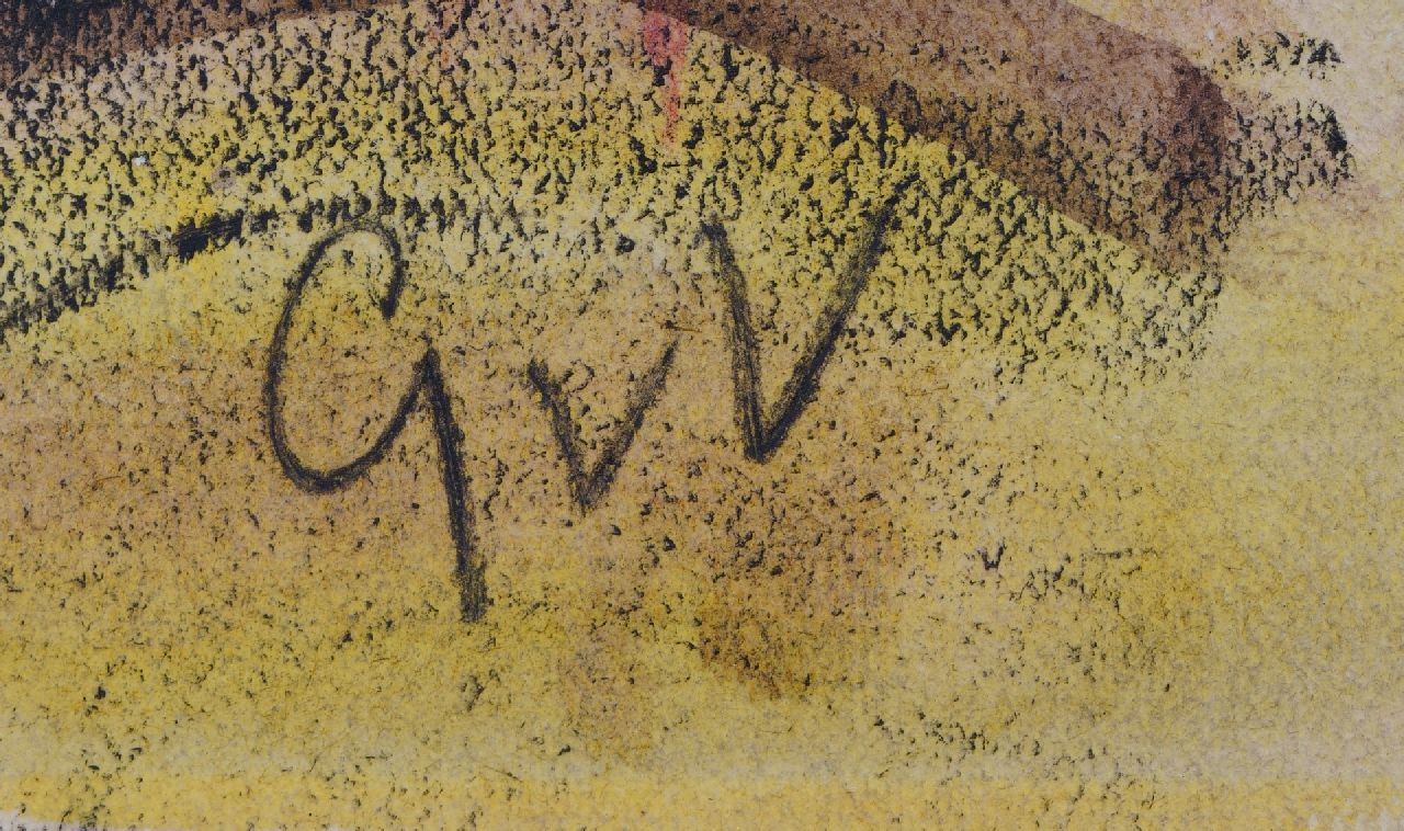 Geer van Velde signatures Farmer with cow in a landscape