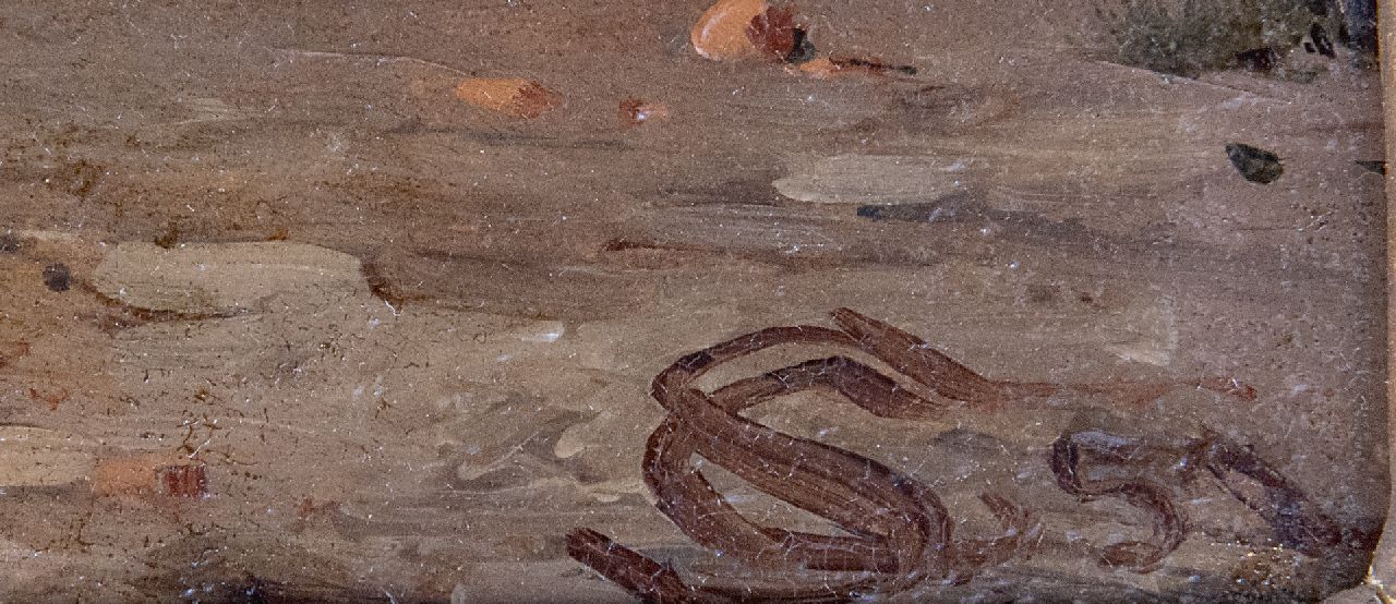 Cornelis Springer signatures Dutch cityscape with market square