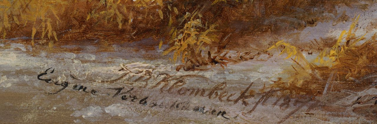 Johann Bernard Klombeck en Eugène Verboeckhoven signatures Return from the market