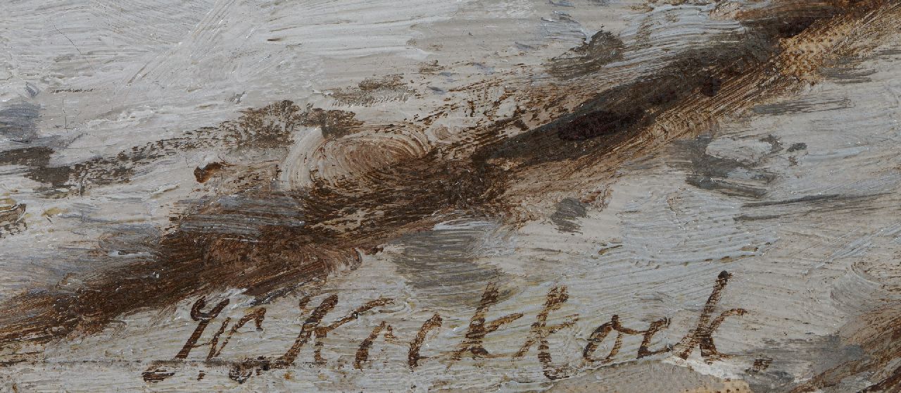 Willem Koekkoek signatures A snow-covered Dutch canal