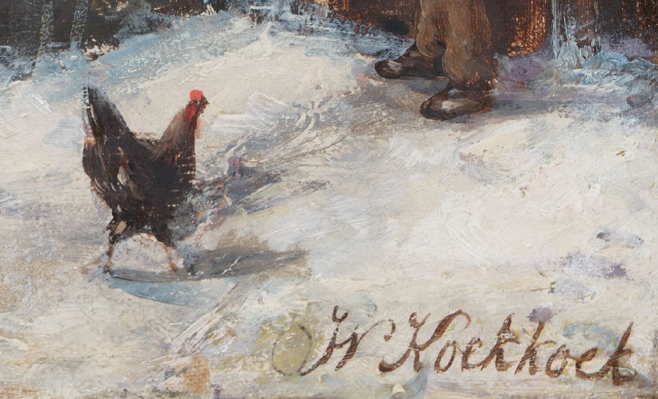 Willem Koekkoek signatures Crowded cityscape in the snow