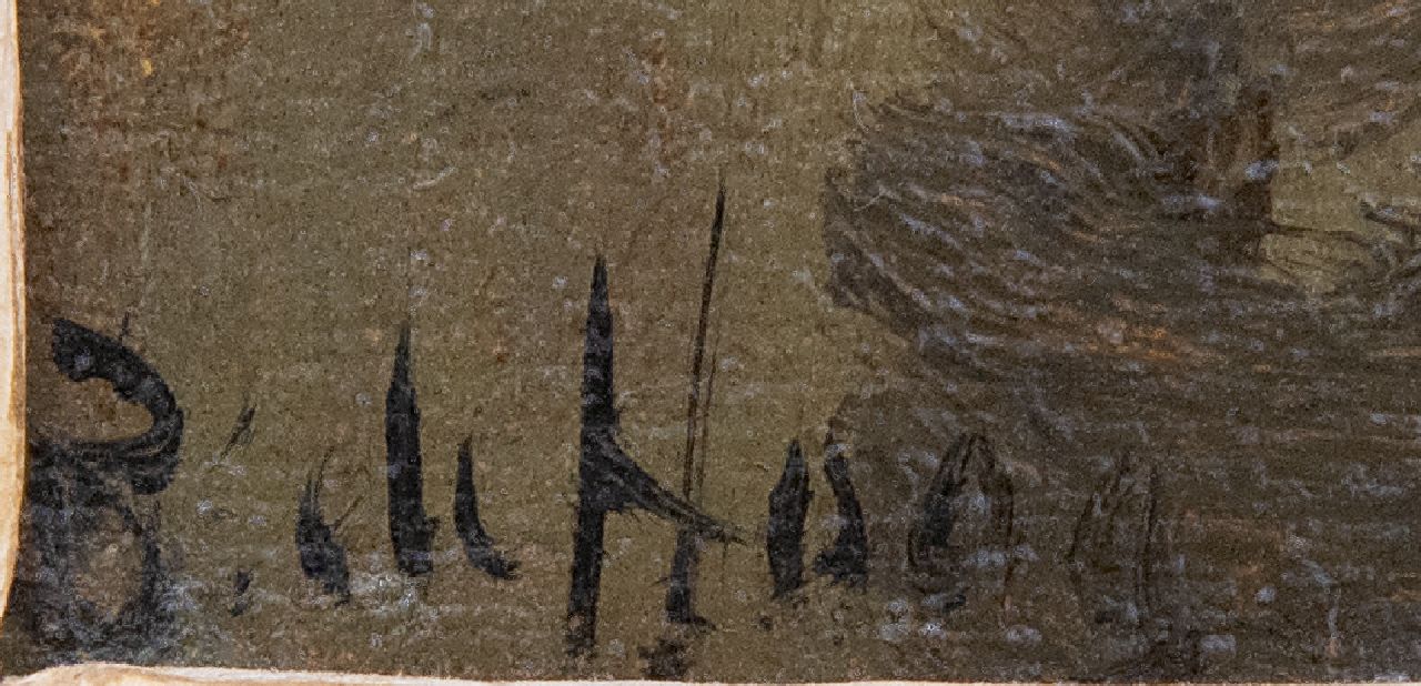 Bernard de Hoog signatures A girl knitting