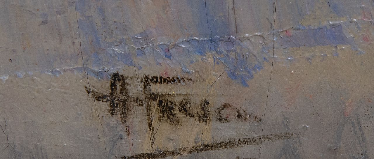 Abraham Fresco signatures Travellers in a station