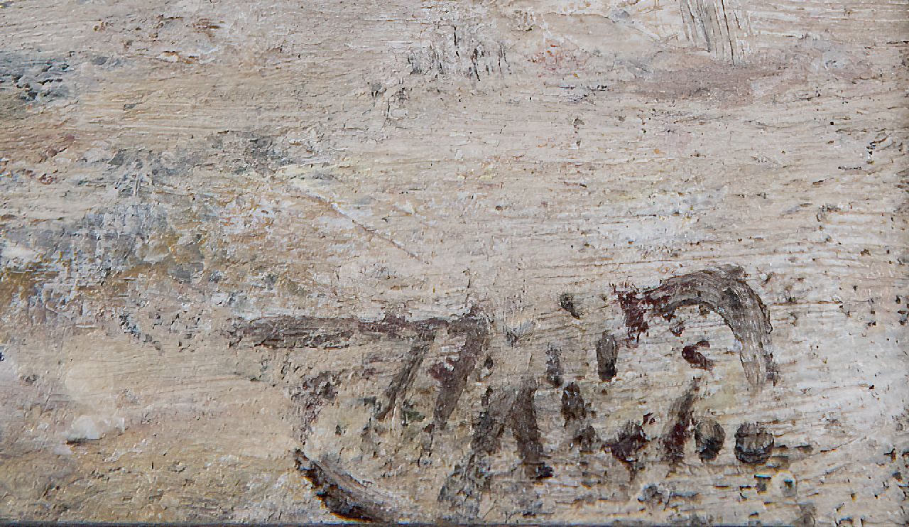 Henri van Seben signatures A couple skating in a winter landscape