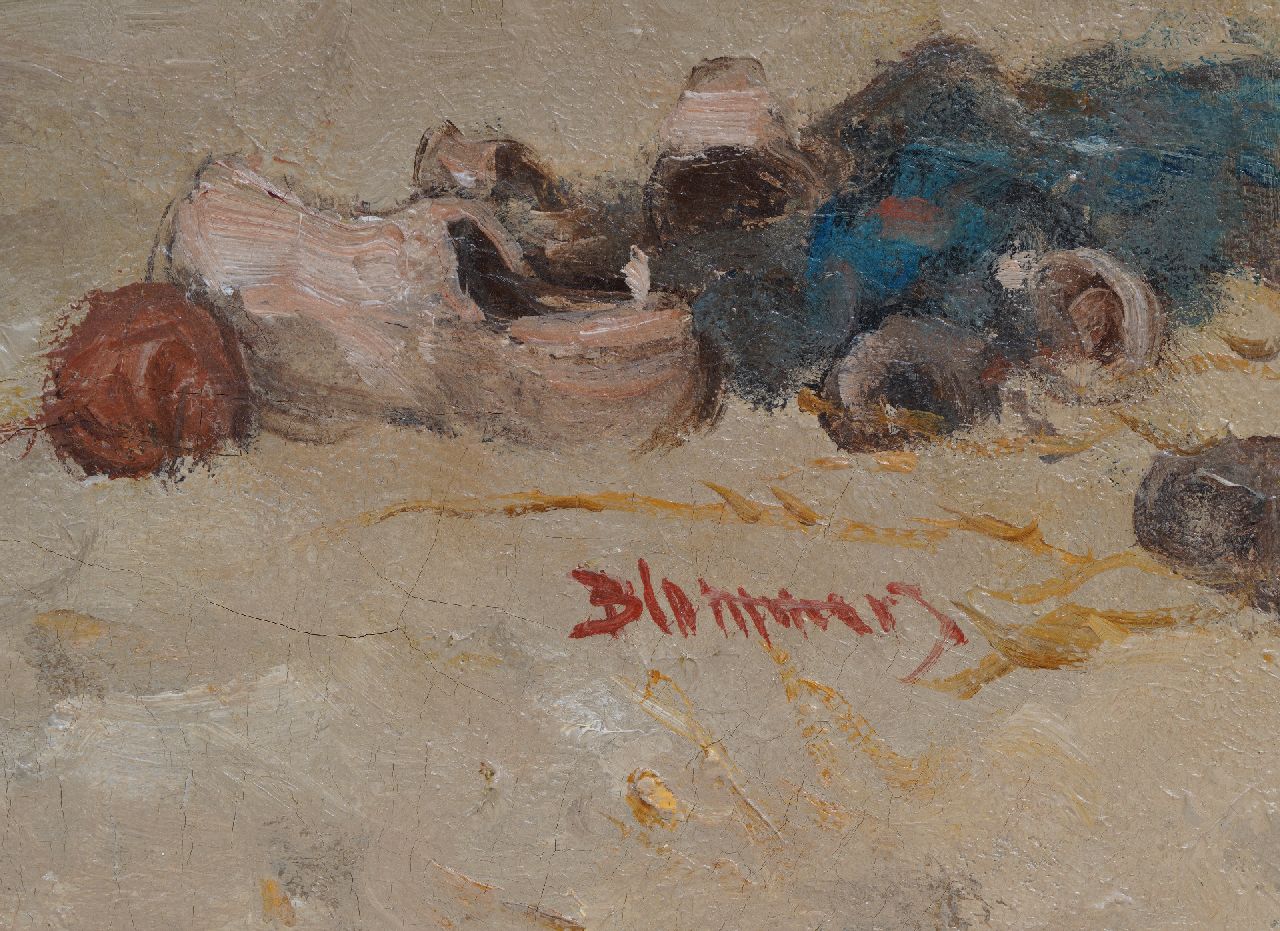 Bernard Blommers signatures Paddling in the sea