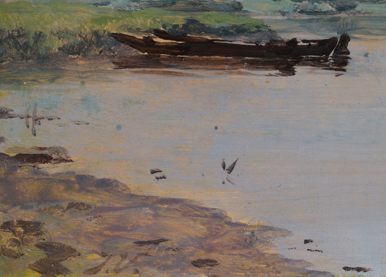 Jan Voerman sr. signatures View of the river Ijssel near Hattem