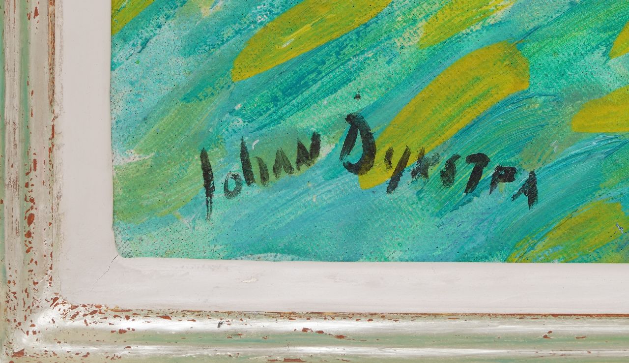 Johan Dijkstra signatures Sunny landscape with snow-covered mountains
