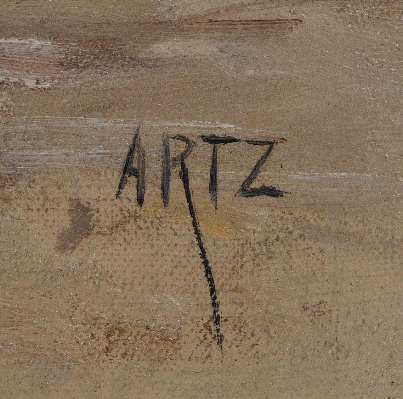 David Artz signatures Playing fishermen's children on the beach