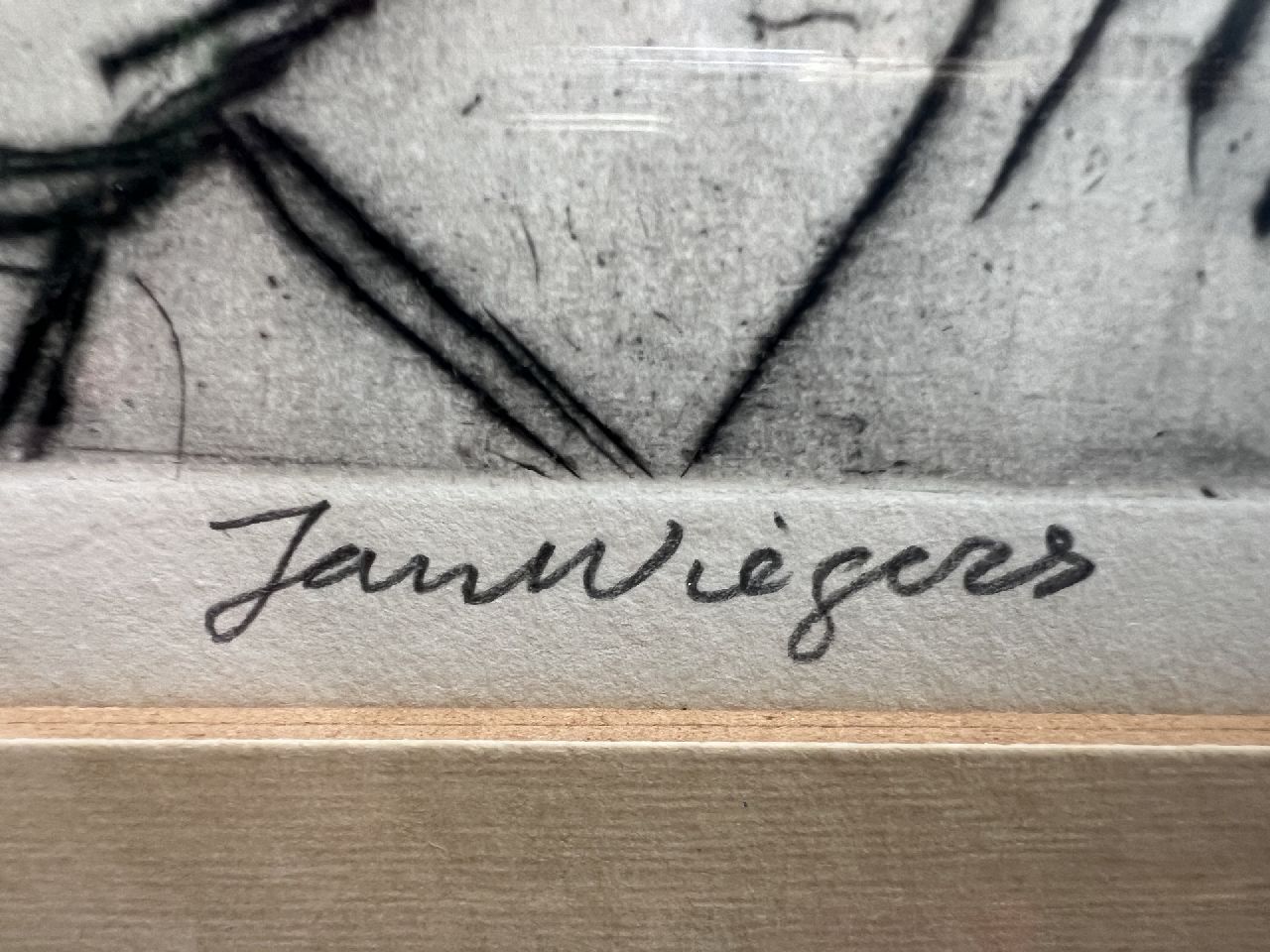 Jan Wiegers signatures Portrait of H.N. Werkman and Johan van Zweden