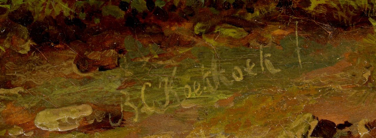Barend Cornelis Koekkoek signatures Extensive landscape near Beek with a sketching artist in the foreground