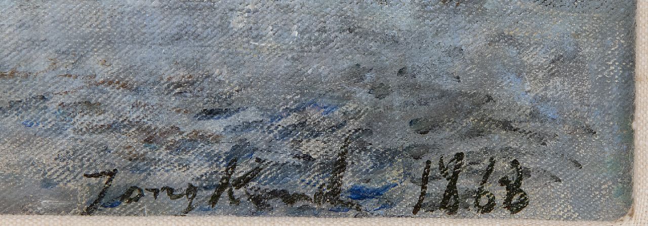 Johan Barthold Jongkind signatures Near the river, probably de Dinkel near Lattrop