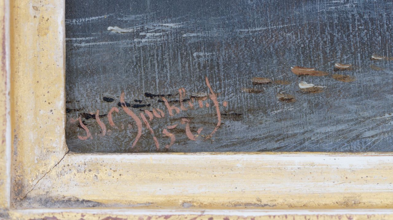 Jacob Jan Coenraad Spohler signatures Skaters on a frozen waterway