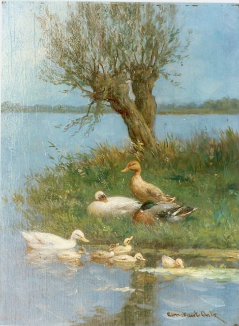 Artz C.D.L.  | Ducks and ducklings, oil on panel 24.0 x 18.0 cm, signed l.r.