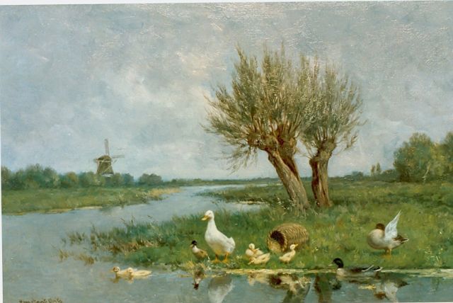 Artz C.D.L.  | Ducks on the riverbank, oil on canvas 40.7 x 60.5 cm, signed l.l.