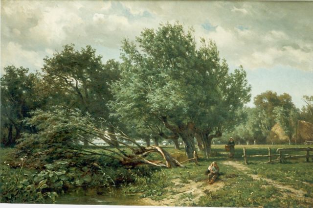 Jan Willem van Borselen | Landscape, oil on canvas, 45.5 x 70.5 cm, signed l.r. and dated 1871