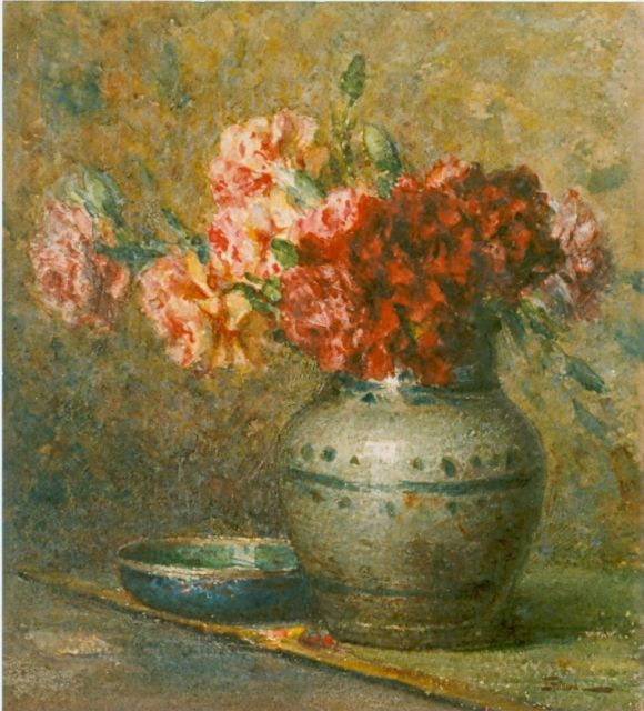 Filliard E.  | Flowers in a vase, watercolour on paper 32.6 x 29.5 cm, signed l.r.