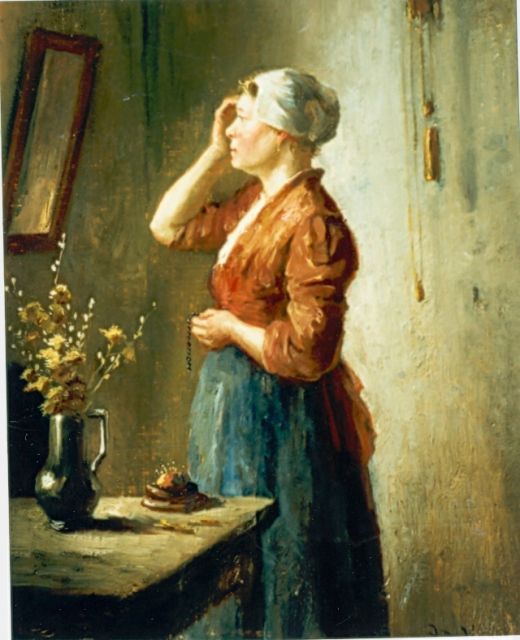 Bernard de Hoog | Contemplation, oil on canvas, 27.8 x 22.8 cm