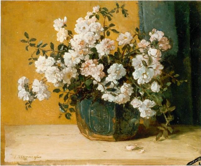 Akkeringa J.E.H.  | A still life of roses, oil on canvas 43.0 x 53.0 cm, signed l.l.