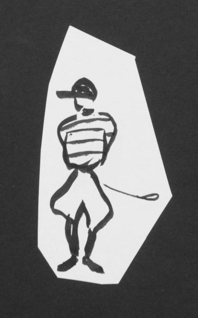 Oranje-Nassau (Prinses Beatrix) B.W.A. van | Jockey, pencil and black ink on paper 11.0 x 5.5 cm, executed August 1960