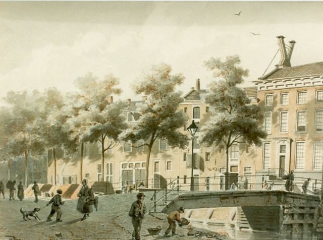 Eversen A.  | Daily activities in a town, sepia on paper 20.0 x 30.0 cm, signed l.r. and dated '54