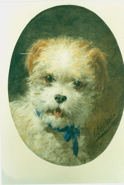 Eerelman O.  | A terrier, watercolour on paper 24.0 x 17.0 cm, signed l.l.