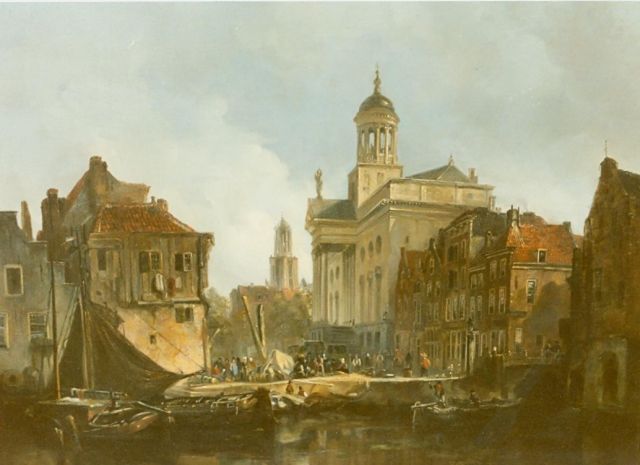 Johannes Bosboom | View of Utrecht, oil on panel, 45.0 x 61.5 cm, signed l.l.