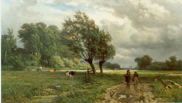 Borselen J.W. van | After a storm comes a calm, oil on canvas 45.5 x 70.5 cm, signed l.l.