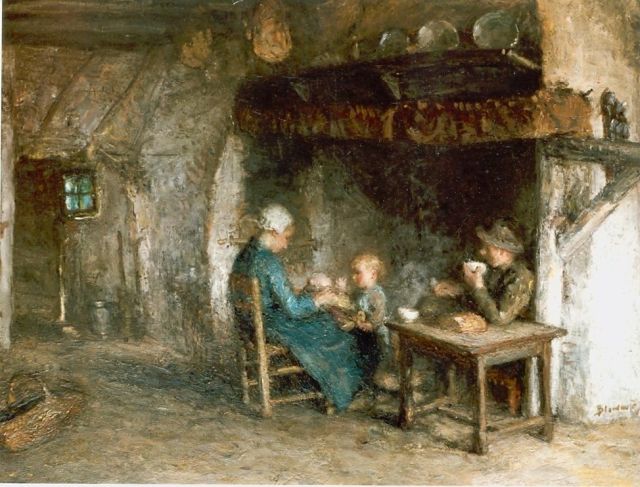Bernard Blommers | An interior scene, oil on canvas, 57.5 x 71.4 cm, signed l.r.