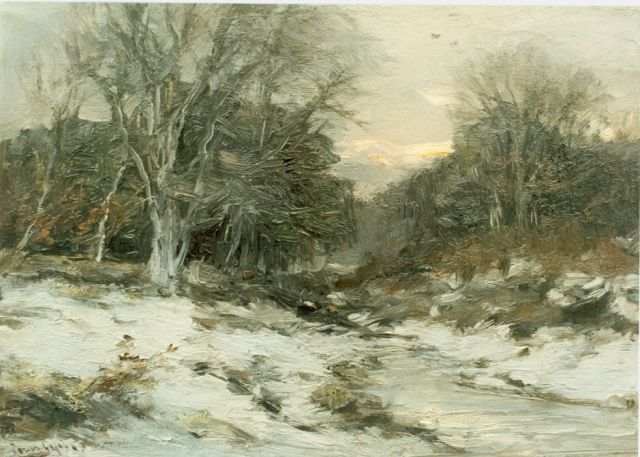 Louis Apol | A snow-covered landscape, oil on canvas, 25.2 x 35.2 cm, signed l.l.