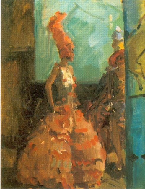 Israels I.L.  | 'Fien de la Mar' performing at the Scala-theatre, The Hague, oil on canvas 100.0 x 80.0 cm, signed l.l. and around 1928