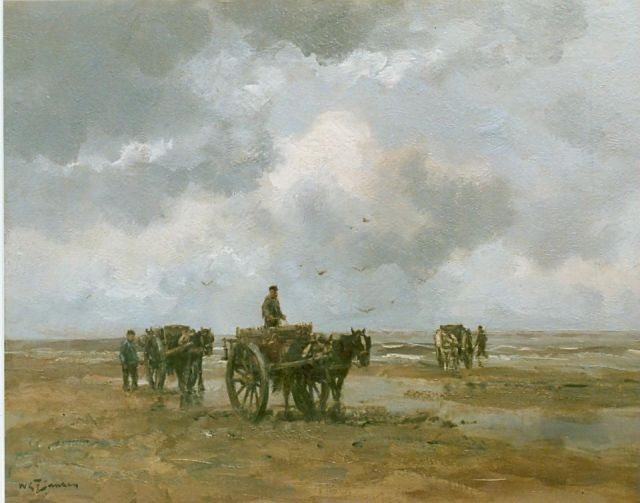 Willem George Frederik Jansen | Shell gatherers on the beach, oil on canvas, 50.9 x 65.5 cm, signed l.l.