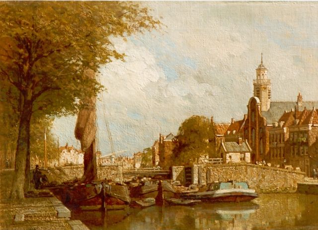 Karel Klinkenberg | The 'Voorhaven', Delfshaven, oil on canvas, 38.5 x 53.5 cm, signed l.r.
