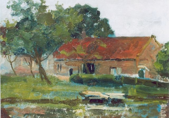 Piet Mondriaan | A farm along a canal, oil on canvas laid down on painter's board, 35.5 x 46.0 cm, signed l.l.